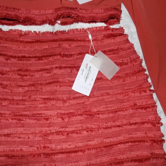 NWT Finders Keepers Orange Fringe Crop Top and Skirt Set - Picture 6 of 12